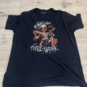 Orange Theory Hell Week 2024 Adult Size XL Black T-shirt "Be Nervous" HALLOWEEN‎